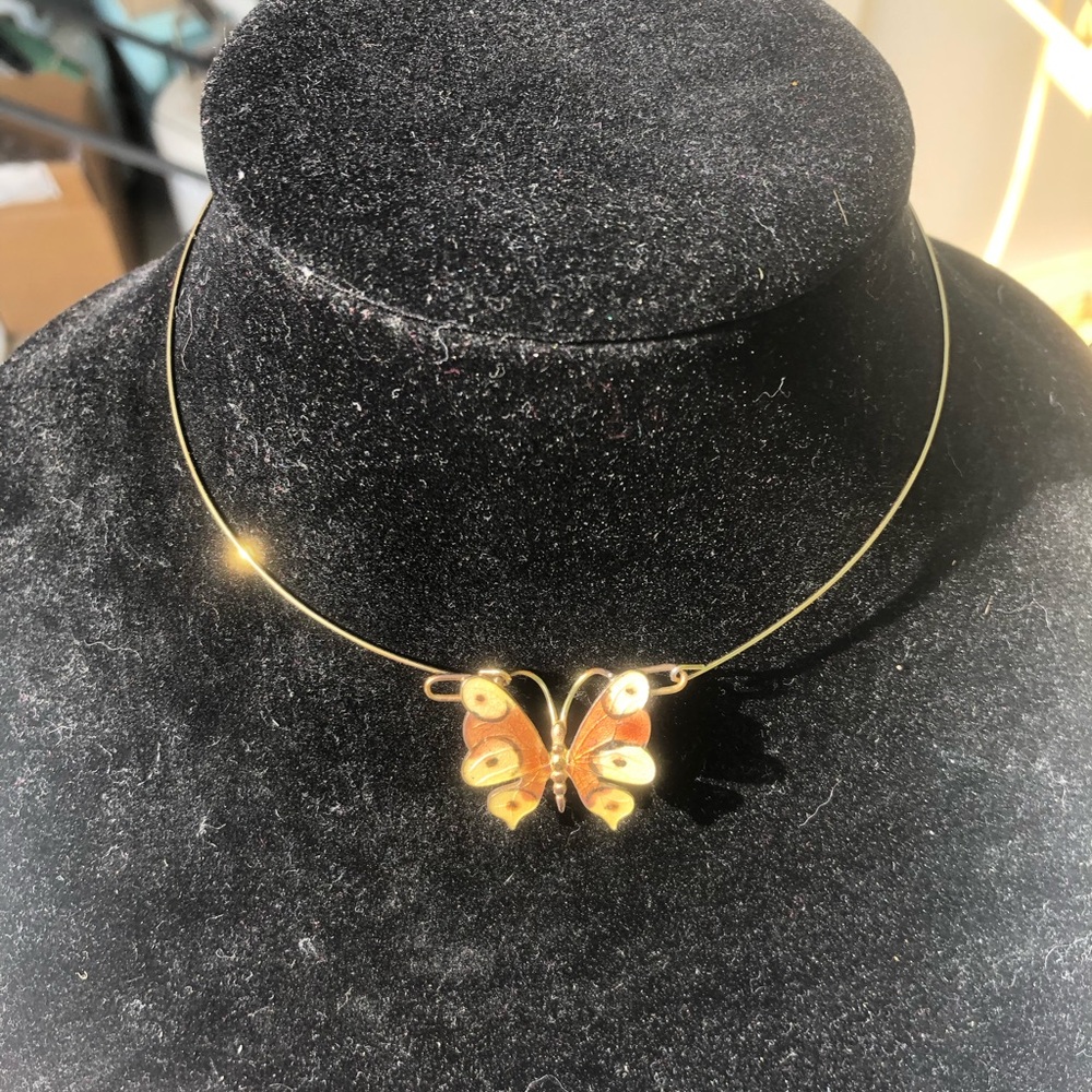 SOLD Vintage Butterfly Gold Necklace